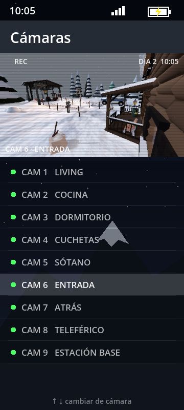 App Cámaras en el teléfono del juego